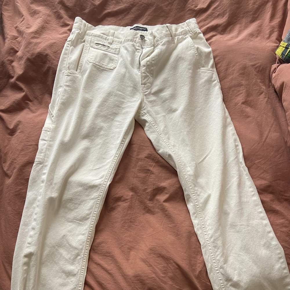 Dolce & Gabbanna White Vintage Jeans Size 30 Waist Regular Fit